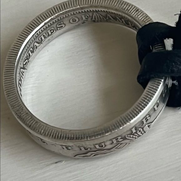 One of a kind Silver One Dollar Coin Necklace Leather Cord - Picture 5 of 7